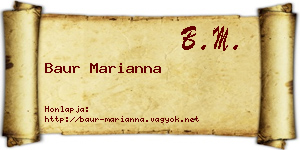Baur Marianna névjegykártya
